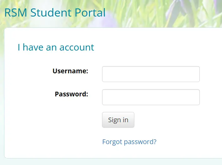 RSM Student Portal login